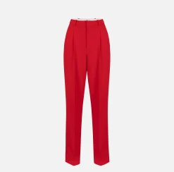 Pantaloni E Shorts|Elisabetta Franchi Pantalone in crêpe stretch con doppie pinces RedPassion