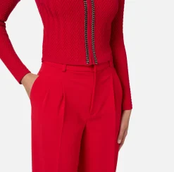 Pantaloni E Shorts|Elisabetta Franchi Pantalone in crêpe stretch con doppie pinces RedPassion