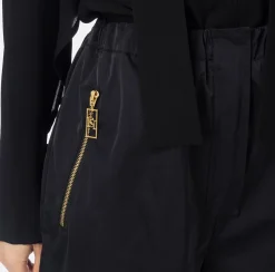 Pantaloni E Shorts|Elisabetta Franchi Pantalone in nylon tecnico con zip Nero