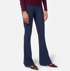 Pantaloni E Shorts|Elisabetta Franchi Pantalone palazzo in crêpe stretch con morsetto Navy