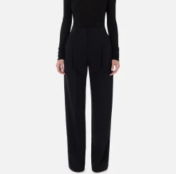 Pantaloni E Shorts|Elisabetta Franchi Pantaloni in crêpe con pinces Nero