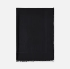 Sciarpe|Elisabetta Franchi Pashmina rettangolare in viscosa jacquard con lettering logo Nero