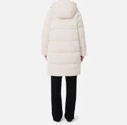 Capispalla|Elisabetta Franchi Piumino lungo in nylon satin con cappuccio Lattice