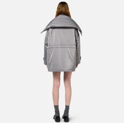 Capispalla|Elisabetta Franchi Piumino over tipo aviator in nylon satin Steel