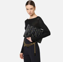 Clutch|Elisabetta Franchi Pochette Étoile Nero