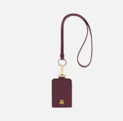 Portachiavi E Charms|Elisabetta Franchi Porta badge in materiale sintetico effetto pelle RougeNoir