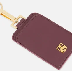 Portachiavi E Charms|Elisabetta Franchi Porta badge in materiale sintetico effetto pelle RougeNoir