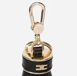 Portachiavi E Charms|Elisabetta Franchi Portachiavi con logo Nero