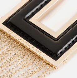 Portachiavi E Charms|Elisabetta Franchi Portachiavi con logo Nero