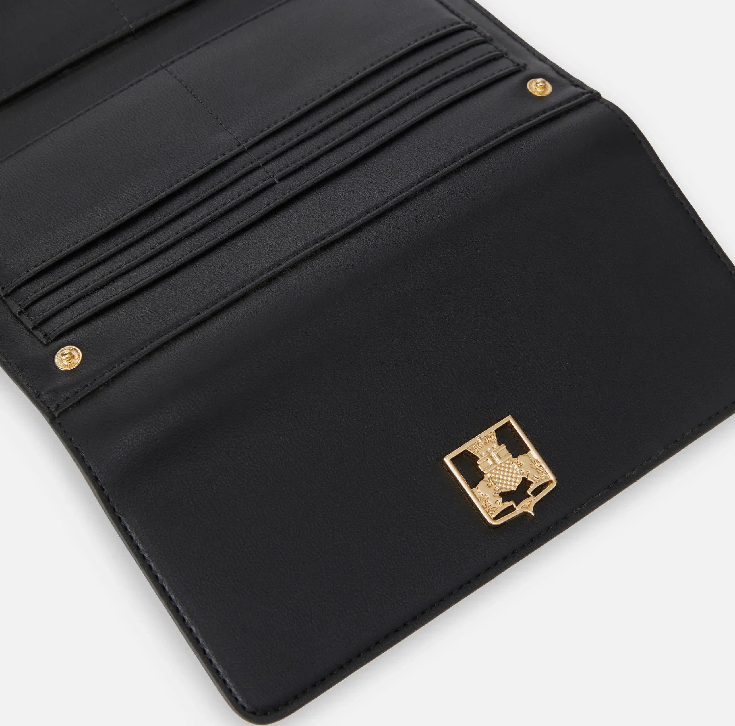 Clutch|Portafogli|Elisabetta Franchi Portafoglio in materiale sintetico con scudetto in metallo Nero