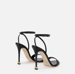 Sandali|Elisabetta Franchi Sandali Étoile in nappa con cinturino alla caviglia Nero