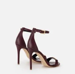 Sandali|Elisabetta Franchi Sandalo in nappa con morsetto scudetto RougeNoir