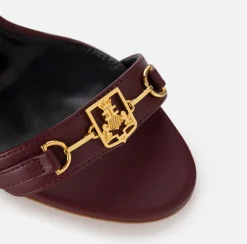 Sandali|Elisabetta Franchi Sandalo in nappa con morsetto scudetto RougeNoir