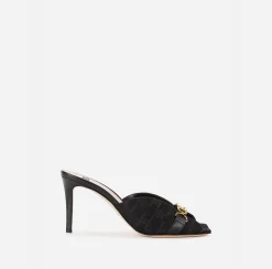 Sandali|Elisabetta Franchi Sandalo Slider Monogram Nero