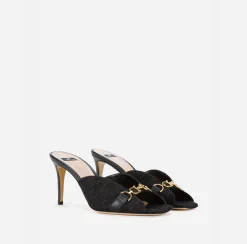 Sandali|Elisabetta Franchi Sandalo Slider Monogram Nero