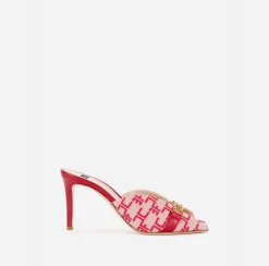 Sandali|Elisabetta Franchi Sandalo Slider Monogram Burro/Rosso