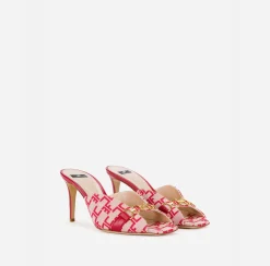 Sandali|Elisabetta Franchi Sandalo Slider Monogram Burro/Rosso