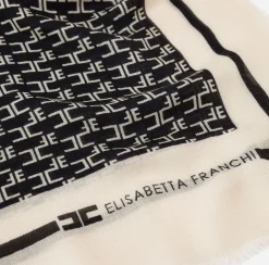 Sciarpe|Elisabetta Franchi Sciarpa Monogram Nero/Burro