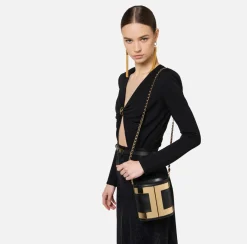 Borse A Tracolla|Elisabetta Franchi Secchiello Logo Nero