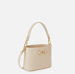 Borse A Mano|Elisabetta Franchi Secchiello morsetto logo Crema