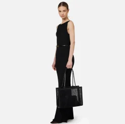 Borse A Spalla|Elisabetta Franchi Shopper grande effetto rete Nero