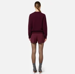 Pantaloni E Shorts|Elisabetta Franchi Shorts in crêpe stretch con morsetto RougeNoir