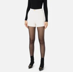 Pantaloni E Shorts|Elisabetta Franchi Shorts in crêpe stretch con morsetto Burro