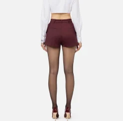 Pantaloni E Shorts|Elisabetta Franchi Shorts in fresco di lana con sacco tasche RougeNoir
