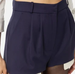 Pantaloni E Shorts|Elisabetta Franchi Shorts in fresco di lana con sacco tasche Navy