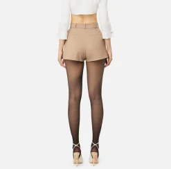 Pantaloni E Shorts|Elisabetta Franchi Shorts in fresco di lana con sacco tasche Camel