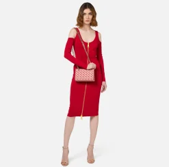 Borse A Tracolla|Elisabetta Franchi Shoulder Monogram Mini Burro/Rosso