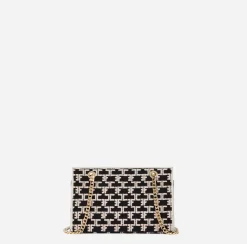 Borse A Spalla|Elisabetta Franchi Shoulder Monogram Mini Nero/Burro