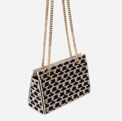 Borse A Spalla|Elisabetta Franchi Shoulder Monogram Mini Nero/Burro