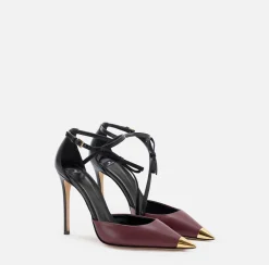 Décolleté|Elisabetta Franchi Slingback in nappa bicolore Nero/RougeNoir