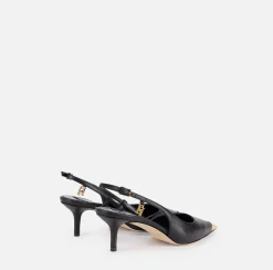 Décolleté|Elisabetta Franchi Slingback in nappa con puntalino in metallo Nero