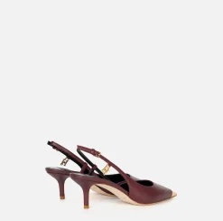 Décolleté|Elisabetta Franchi Slingback in nappa con puntalino in metallo RougeNoir