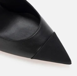 Décolleté|Elisabetta Franchi Slingback in nappa con tacco scultura Nero/Nero