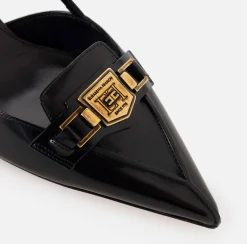 Décolleté|Elisabetta Franchi Slingback in pelle con morsetto Nero