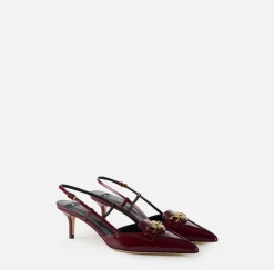 Décolleté|Elisabetta Franchi Slingback in pelle con morsetto RougeNoir