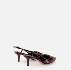 Décolleté|Elisabetta Franchi Slingback in pelle con morsetto RougeNoir