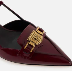 Décolleté|Elisabetta Franchi Slingback in pelle con morsetto RougeNoir