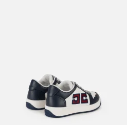 Sneakers E Scarpe Basse|Elisabetta Franchi Sneakers in pelle logo bicolor Navy/Avorio
