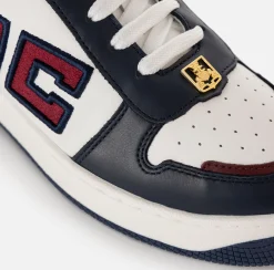 Sneakers E Scarpe Basse|Elisabetta Franchi Sneakers in pelle logo bicolor Navy/Avorio