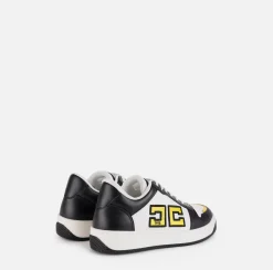 Sneakers E Scarpe Basse|Elisabetta Franchi Sneakers in pelle logo bicolor Nero/Avorio