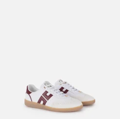 Sneakers E Scarpe Basse|Elisabetta Franchi Sneakers in pelle scudetto Avorio/RougeNoir