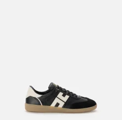 Sneakers E Scarpe Basse|Elisabetta Franchi Sneakers in pelle scudetto Nero/Burro