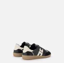 Sneakers E Scarpe Basse|Elisabetta Franchi Sneakers in pelle scudetto Nero/Burro