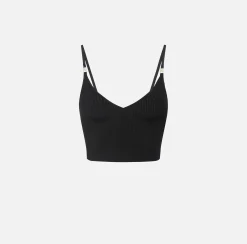 Top, T-Shirt & Body|Elisabetta Franchi Top bustier in viscosa effetto plissé Nero