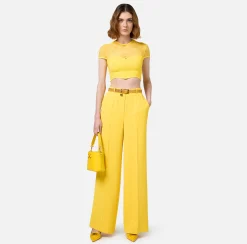 Top, T-Shirt & Body|Elisabetta Franchi Top cropped in viscosa motivo chevron Mimosa