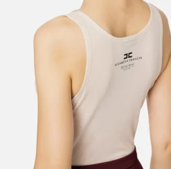 Top, T-Shirt & Body|Elisabetta Franchi Top in jersey e lana con logo Lattice